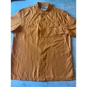 Field & Stream Vented Fishing Shirt Orange Men’s Size M Outdoor Hiking Top